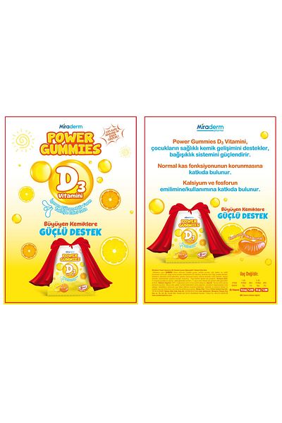 Miraderm Power Gummies D3 Vitamin 64 Gel