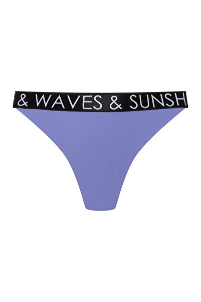 Bloovii Bikini Bottom High Leg Brazilian Brief Wide Band with Text 90s Style | Summervibes