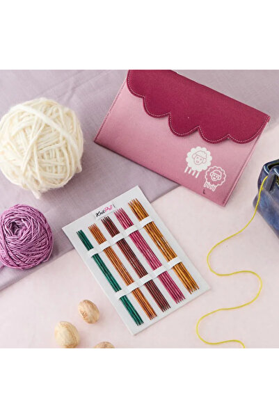 BALIM ÖRGÜ EVİ مجموعة أسياخ جوارب خشبية من KnitPro Dreamz Deluxe مقاس 15 سم