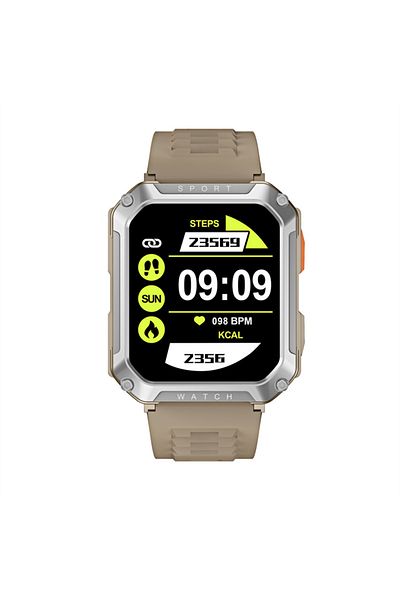 OEM Men's Smartwatch COOSTAR T8PRO, 1.95" HD, BT 5.2, NewWear, Silicone, Beige, Sport