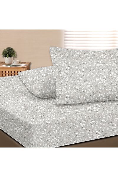 Evim Dalya 100% Cotton Double Fitted Sheet Set Light Beige - 180X200+30 cm