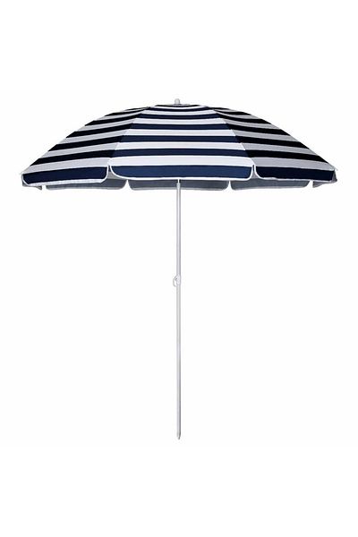 Aptel Beach/garden umbrella, foldable, white/blue, 160 cm