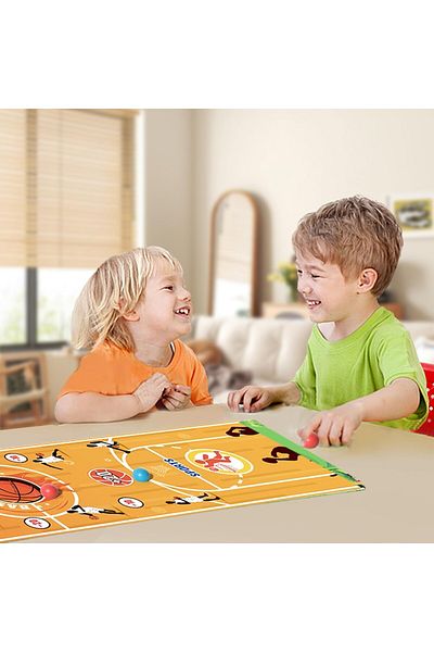 Flippy Interactive Game, Flippy, Basketball Mat 90 x 20 cm, 1-4 Players, +5 Years, 6 Balls Included, Brown