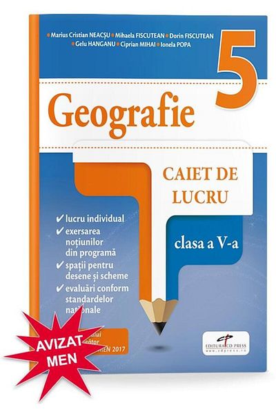 Editura CD Press Geography. Workbook. 5th grade, Ionela Pop