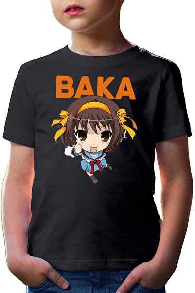 OEM Tricou copii Haruhi Suzumiya Baka Emoji Chibi Otaku Anime Japan