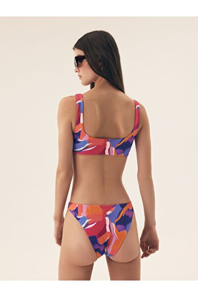 Bloovii Bikini Top Bralette Swim Top with Removable Pads Abstract Colorful Pattern | Jamaica