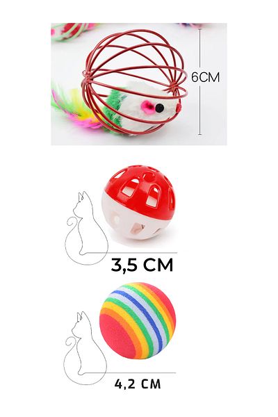 rianka 1 Piece Bulk Bell Plush Soft Interactive Energy Helps Move Cat Toy Set of 3