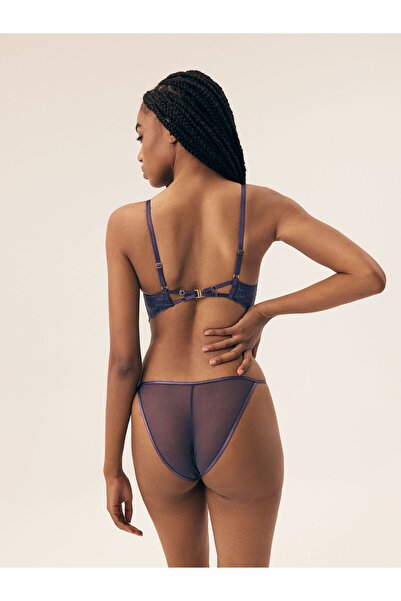 ESOTIQ Chiloți brazilieni pentru femei, cu dantelă în față și plasă în spate | Bari