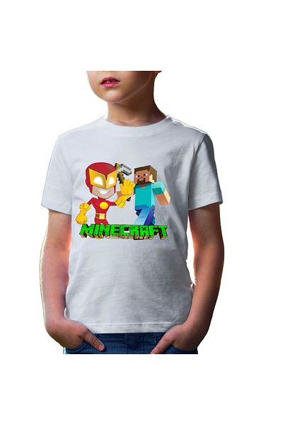 OEM Tricou copii The Flash Minecraft Steve Super Hero