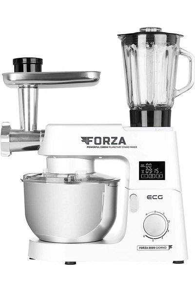 ECG Robot de bucatarie FORZA 5500 Giorno White, 1500 W, 6,5 litri, panou de control tactil