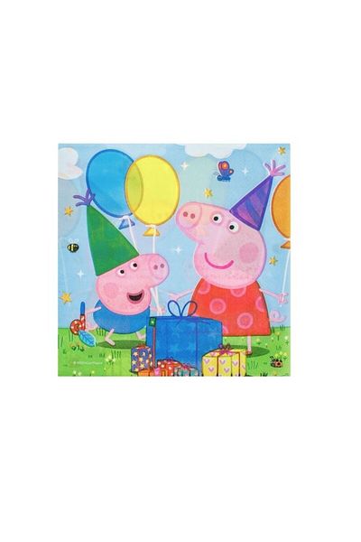 party mix Peppa Pig Paper Napkins 12 Pack - Party Napkins, Birthday Napkins - Peppa Pig Birthday