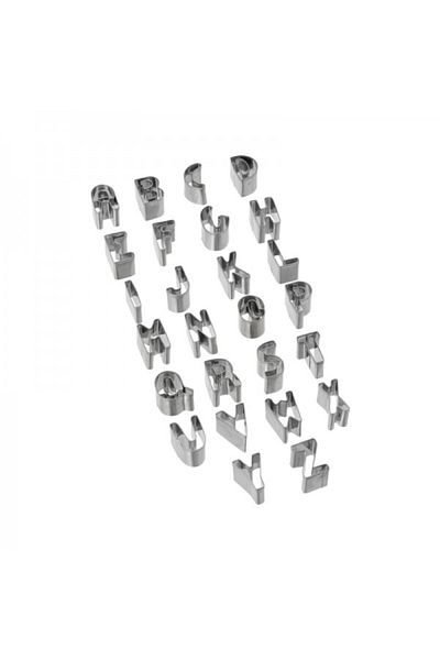 FİVE Set of 30 stainless steel cookie cutters with letters and numbers,