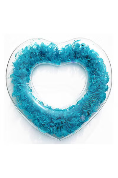 Fun Moment حلقة سباحة شفافة قابلة للنفخ على شكل قلب 90 سم