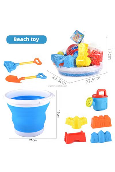 Fun Moment Kids Sand Beach Toy Set with Bucket and Sand Molds - 8 Pieces