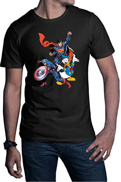 OEM Tricou barbati Captain America Superman Donald Duck Hero Strong Cool