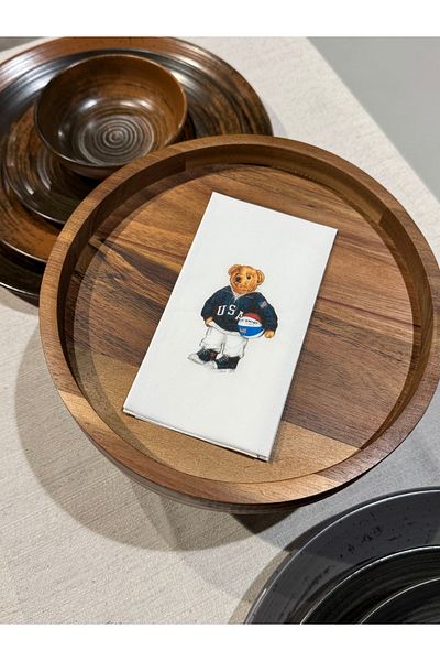 busrasdesign Teddy Usa Printed Presentation Napkin 16 Pcs