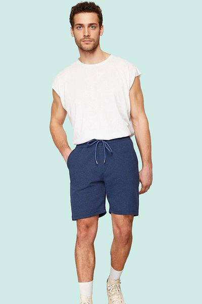 PayBuy Men's Slim Fit Textured Waffle Shorts Elastic Waist Comfortable Daily Summer Weekend Quality Material