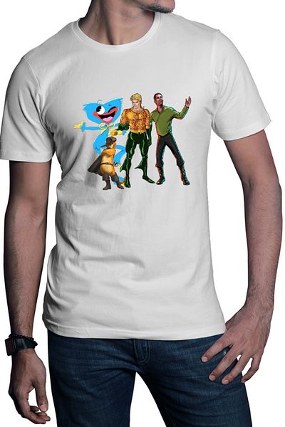 OEM Tricou barbati Aquaman Huggy Wuggy Puss in the Boots Shrek Star Trek Crew