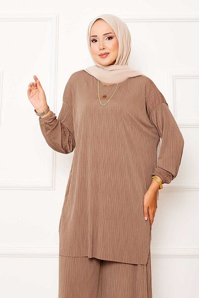 EBRUTESETTÜR Kraş Pattern Sandy Double Set
