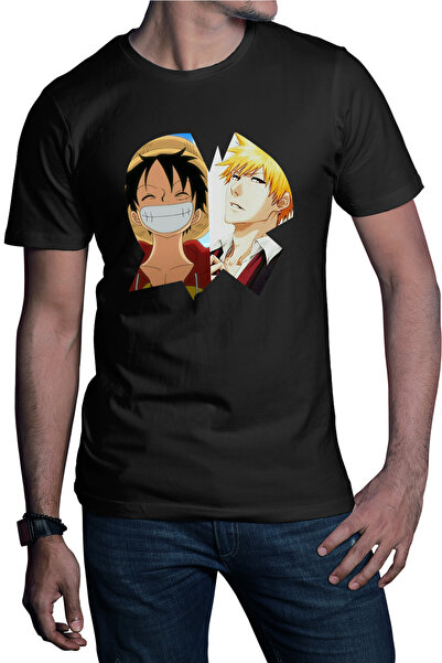 OEM Ανδρικό T-shirt Bleach Ichigo One Piece Luffy Anime Manga