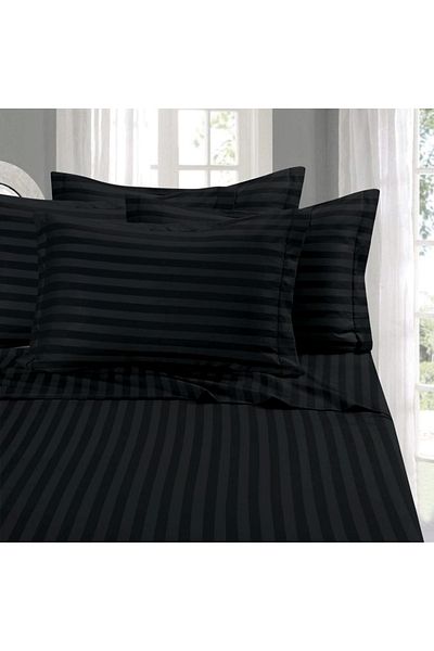 Five Store Set of 2 damask pillowcases, density 130 g/sqm, Black, 70/70cm