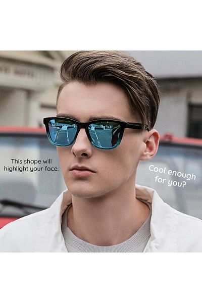 SKYDDAR INNOVATION Men's sunglasses, Polarized, Skyddar 0717, Black;yellow