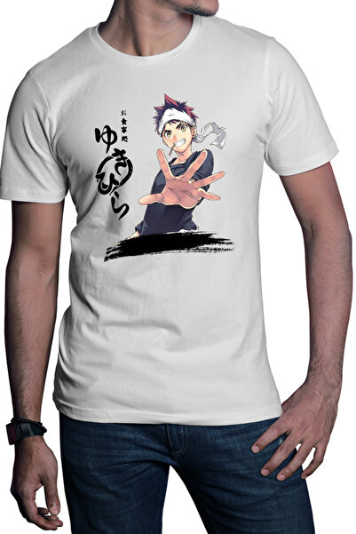 OEM Мъжка тениска Food Wars Сома Хирагана Хорър с мотив на подписа