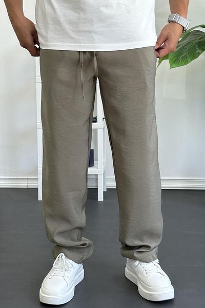 Edwox Men's Elastic Waist Modal Fabric Comfortable Cut Trousers Green Edw396