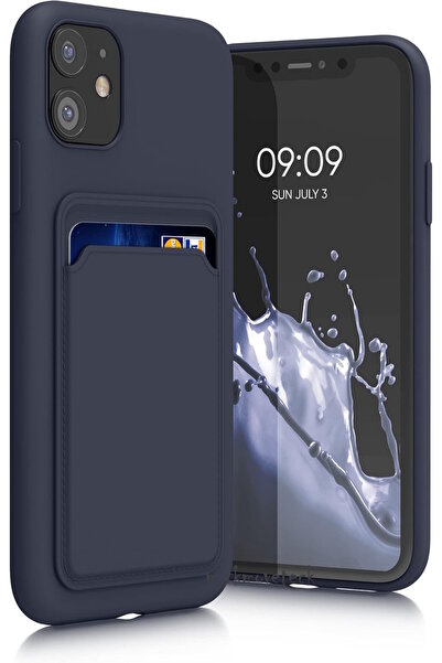 m.tk moveteck İphone 11 Kılıf Kamera Ve Köşe Korumalı Kartlıklı Cüzdanlı Yumuşak Renkli Silikon Kapak içi Kadife