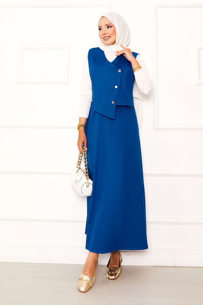 EBRUTESETTÜR Asymmetric Vest Gabardine Double Skirt Suit