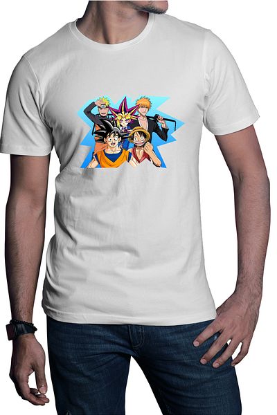 OEM Tricou barbati Bleach Naruto Songoku OnePiece Luffy Boruto
