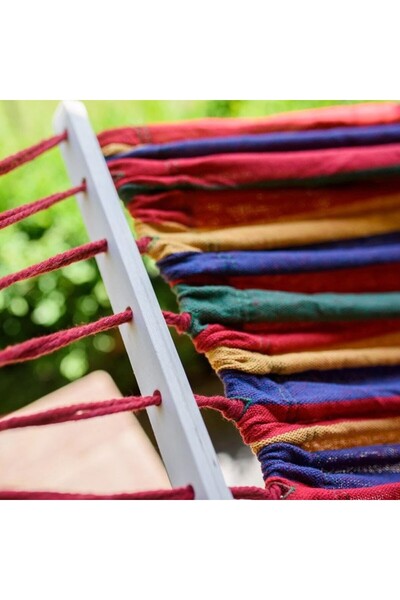 PROCART Double hammock with wooden rod, 150 x 200 cm, maximum 200 kg, 330g/sqm