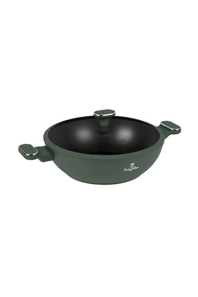 Berlinger Haus Wok with lid and titanium coating 30 cm Green Matte Collection