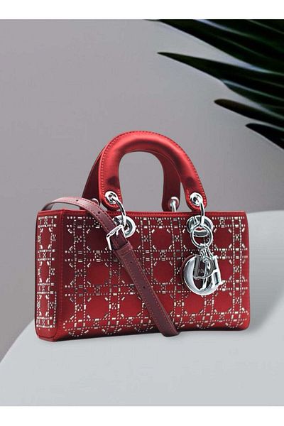Generic embellished leather crossbody/carry bag in metallic-tone