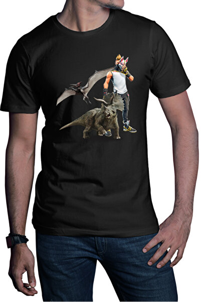 OEM Ανδρικό T-shirt Jurassic Park Pteranodon Velociraptor Fortnite