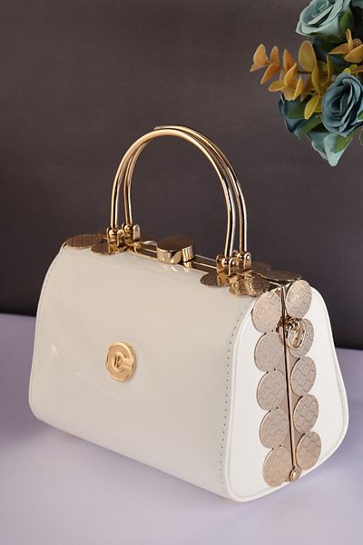 weem bag Elysara Eb0170 |   Stylish Portfolio Bag with Patent Leather Double Metal Handles