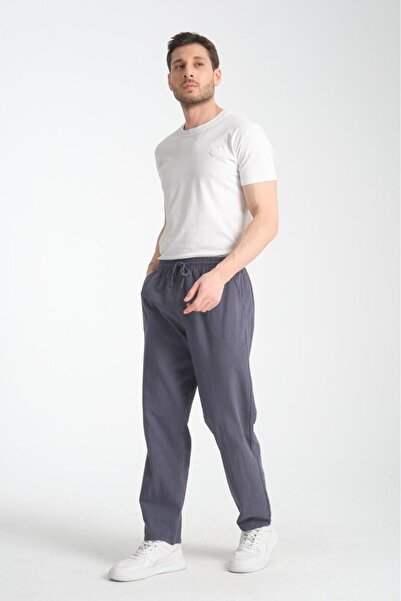 Klothy Kety Men's Comfortable Linen Look Trousers