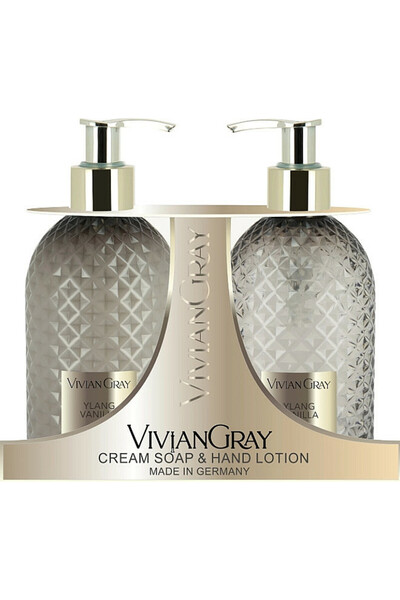 Vivian Gray Set cadou Ylang și Vanilie, Unisex, Săpun lichid, 300 ml + Cremă hidratantă de mâini 300 ml