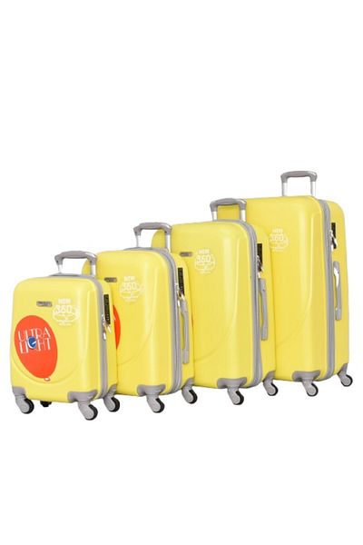 OEM Suitcase Set, Perfect line, ABS, 73 x 32 x 47 cm, Extender, 4 pcs, Yellow