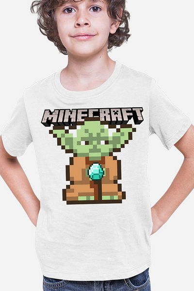 OEM Tricou copii Baby Yoda Minecraft Pixel Art Cute