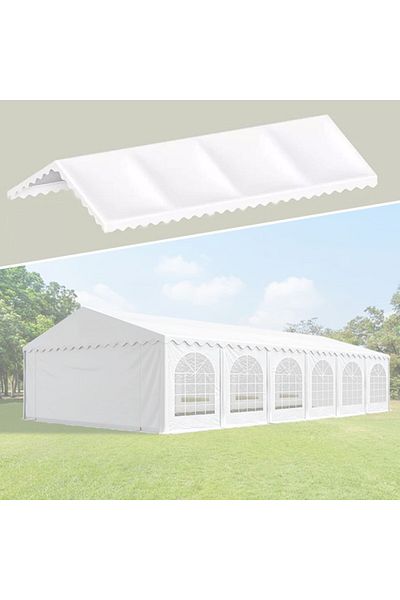 PROCART Acoperiș pentru cort 12x6x2,6/3,7 metri, ignifug, 480 g/m2, fixare cu velcro, PVC, alb
