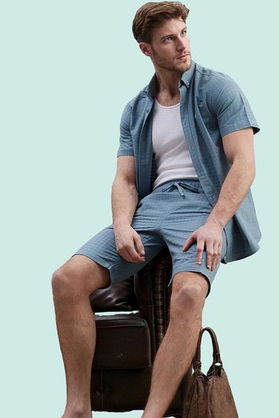 PayBuy Men's Cotton Textured Fabric Short Shorts Comfortable Casual Style Weekend Summer Indispensable