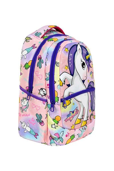 Çanta Trend Geantă de școală cu model unicorn pentru școala primară din 3 piese, prânz pentru fete și suport pentru stilou