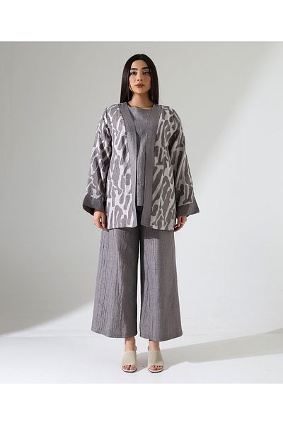 Fi'l Arz Fashion طقم كيمونو من الكتان الفيسكوز
