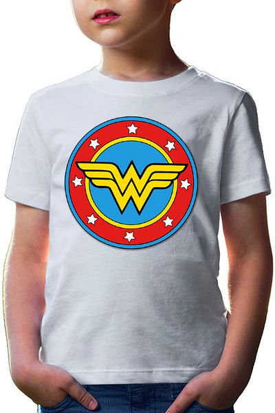OEM Tricou copii Wonder Woman Logo Symbol Stars Flag Round Marvel DC