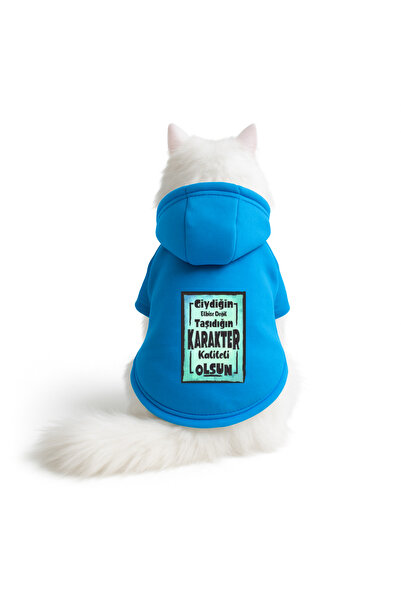 Buddy Store سويت شيرت بقلنسوة باللون الأزرق مطبوع عليه شخصية مقاس XL