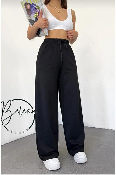 belean Pantaloni de sport largi oversize cu talie elastică