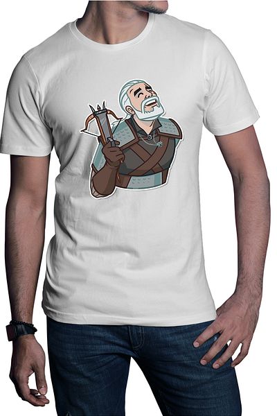 OEM Tricou barbati The Witcher Geralt Demon Slayer Cartoon Play