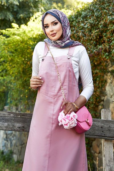 EBRUTESETTÜR Hijab Salopet Dress with Front Pocket Detail