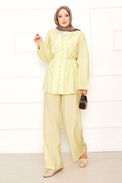 EBRUTESETTÜR Birt Buttoned Mobile Belted Double Suit